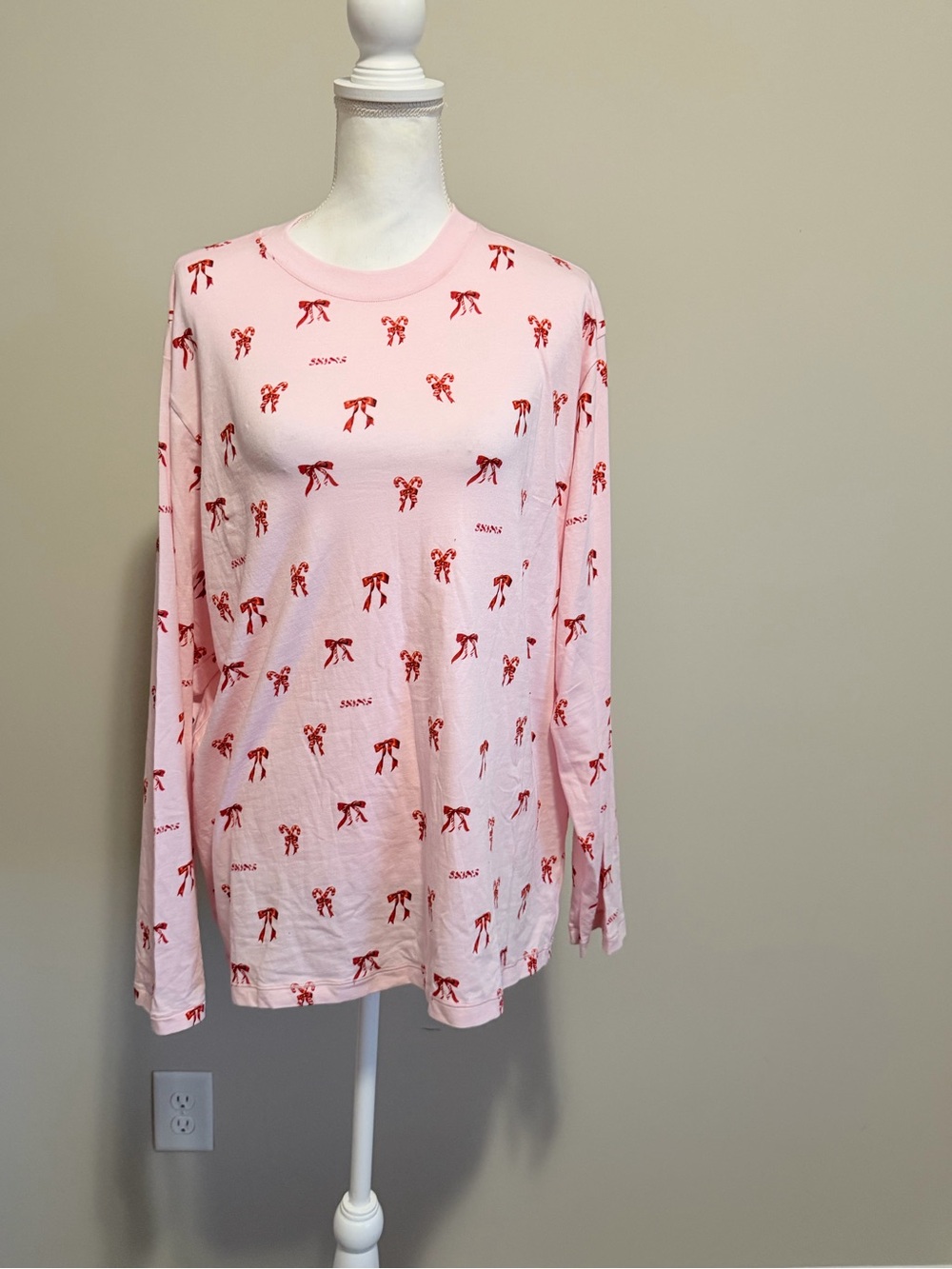 Skims long sleeve relaxed fit boyfriend tee limited edition sz XL cozy chic NWT - Picture 3 of 8